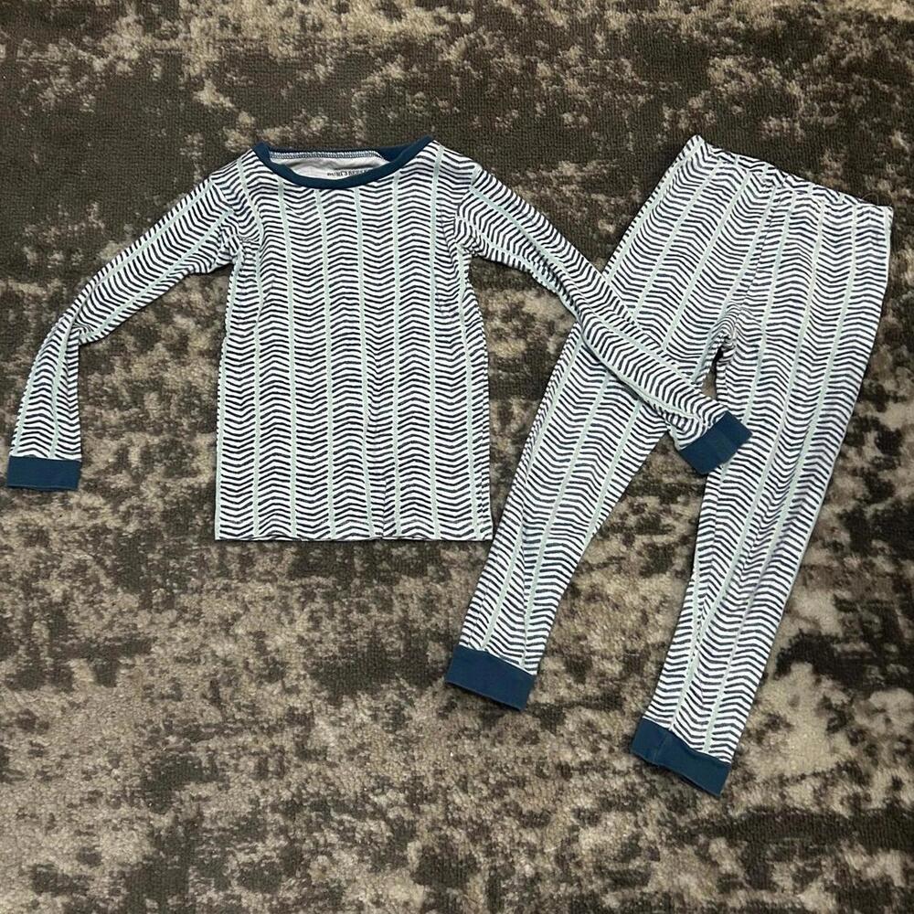 Burt’s Bees Boys Blue Wave Two-Piece Cotton Pajamas 6